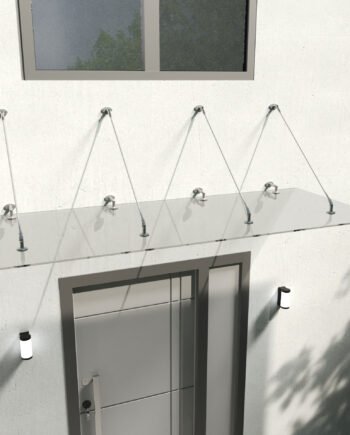 Fabrizio|скло прозоре 2400х1000 мм.|Навіс скляний піддашок козирьок на вантах для входу (24) купити з доставкою в Україні - splenko.com