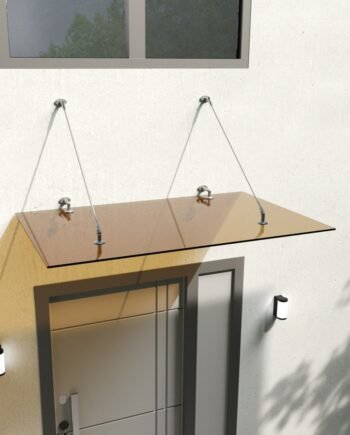 Fabrizio bronze glass brown 1600x1000 mm. Canopy glass canopy visor on cables for entrance (21) buy with delivery in Ukraine - splenko.com