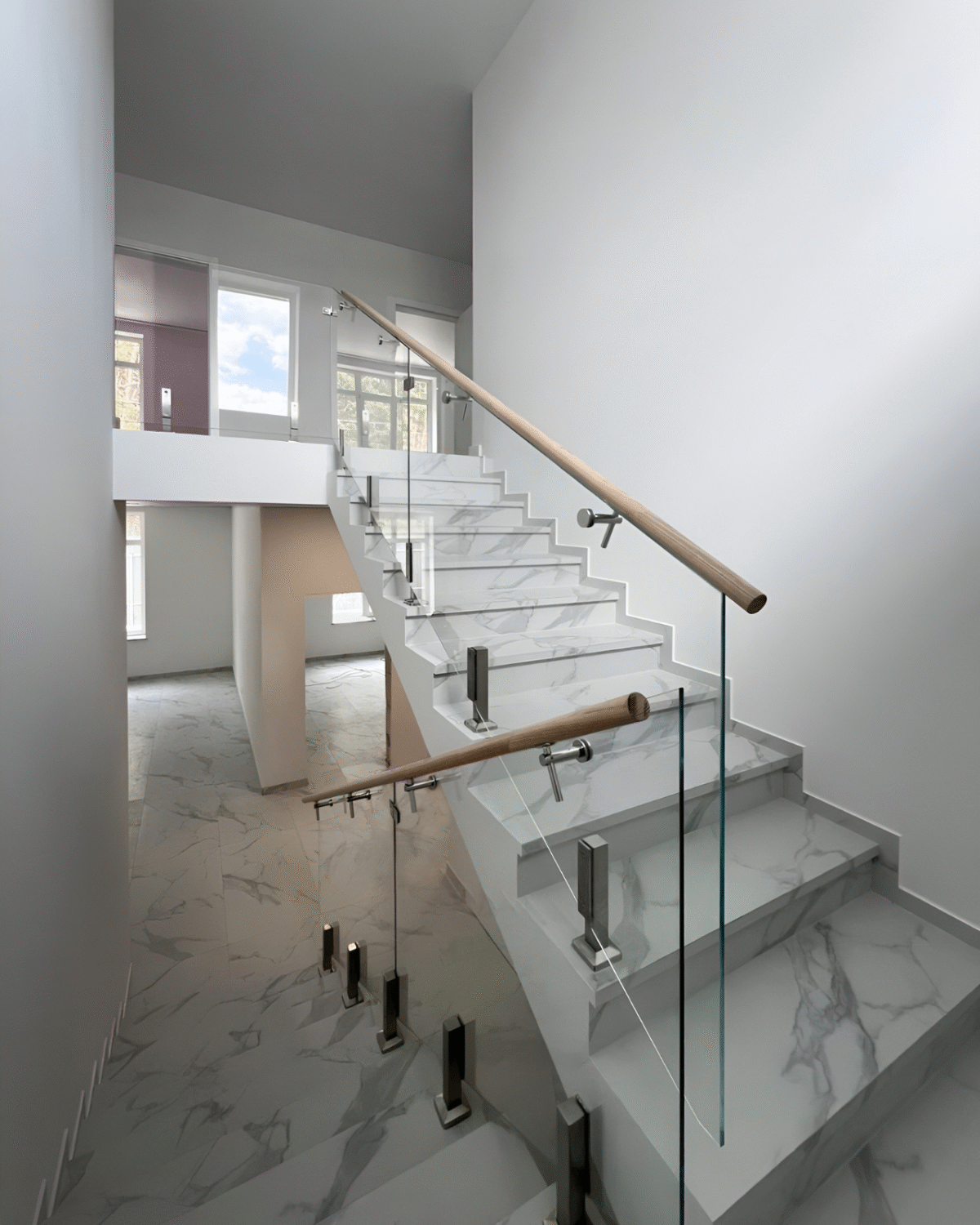 GUSTAVO Classic| glass fence for staircases on reinforced posts made of tempered clear glass (11) buy with delivery in Ukraine - splenko.com GUSTAVO Classic| glass fence for staircases on reinforced posts made of tempered clear glass (11) buy with delivery in Ukraine - splenko.com