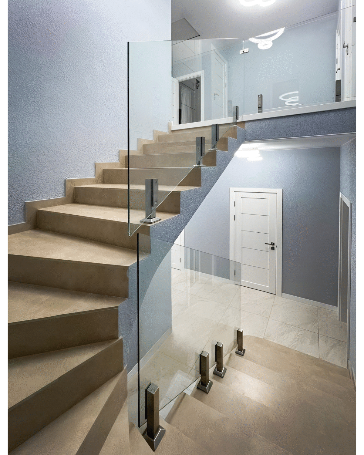 GUSTAVO Classic| glass fence for staircases on reinforced posts made of tempered clear glass (62) buy with delivery in Ukraine - splenko.com GUSTAVO Classic| glass fence for staircases on reinforced posts made of tempered clear glass (62) buy with delivery in Ukraine - splenko.com