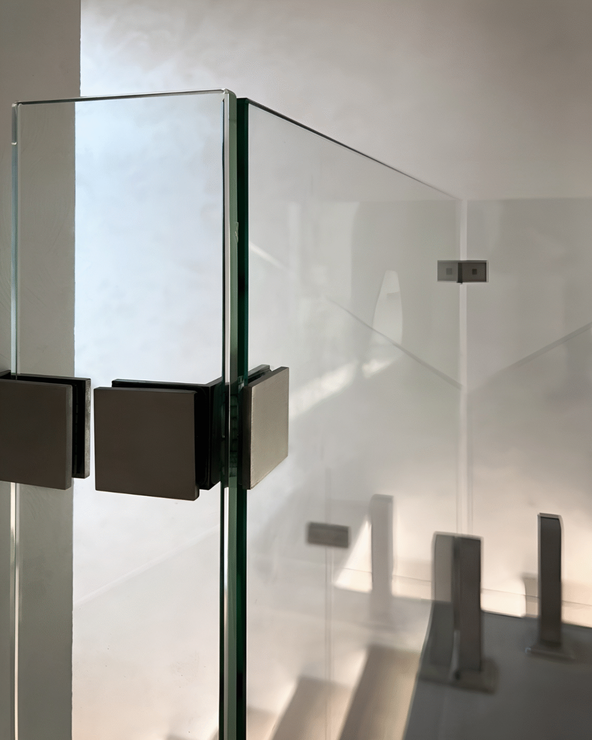 GUSTAVO Classic| glass fence for staircases on reinforced posts made of tempered clear glass (34) buy with delivery in Ukraine - splenko.com GUSTAVO Classic| glass fence for staircases on reinforced posts made of tempered clear glass (34) buy with delivery in Ukraine - splenko.com