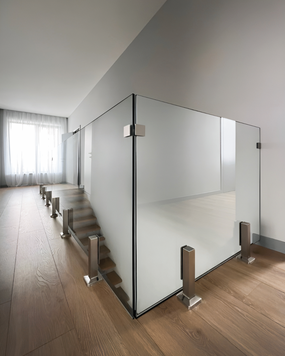 GUSTAVO Classic| glass fence for staircases on reinforced posts made of tempered clear glass (28) buy with delivery in Ukraine - splenko.com GUSTAVO Classic| glass fence for staircases on reinforced posts made of tempered clear glass (28) buy with delivery in Ukraine - splenko.com