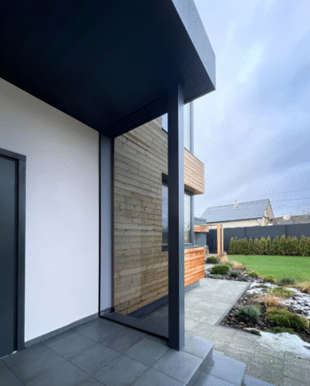 ANTONIO Black|скляна перегородка нерухома для вхідної групи зі скла графіт