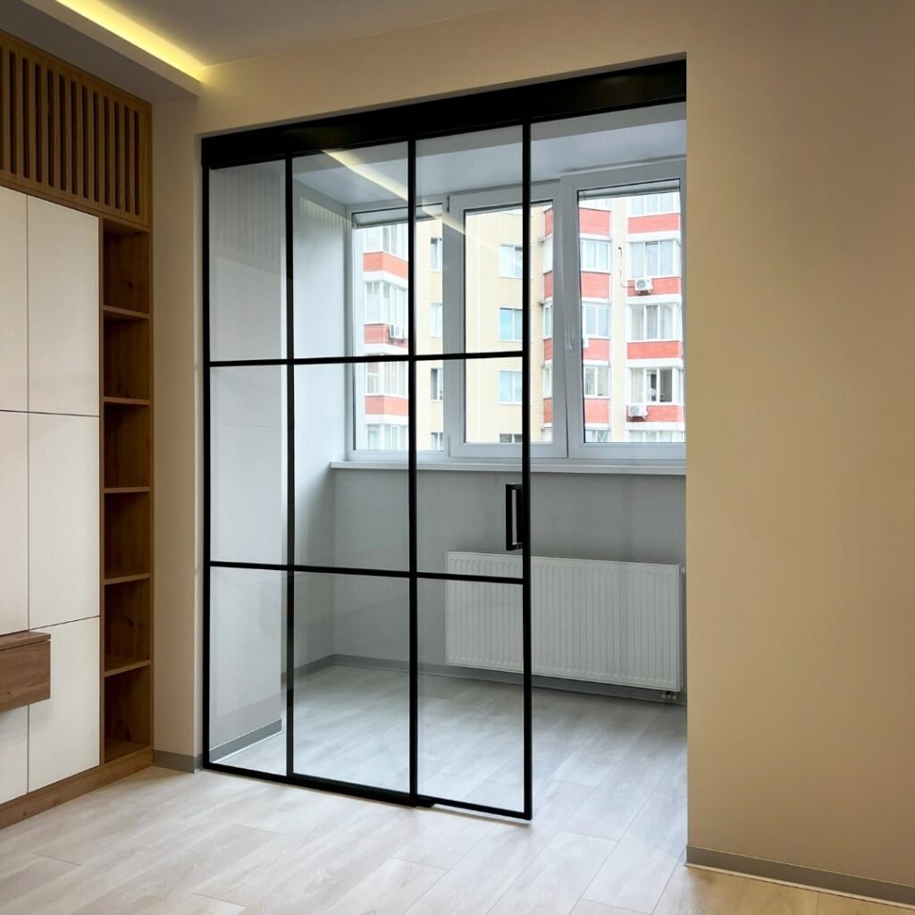 скляні двері на балкон