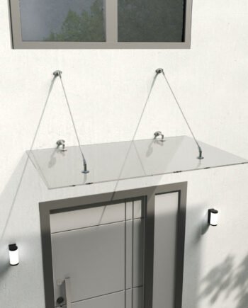 Fabrizio|скляний навіс над входом на двох вантах — загартоване прозоре скло (41) купити з доставкою в Україні - splenko.com