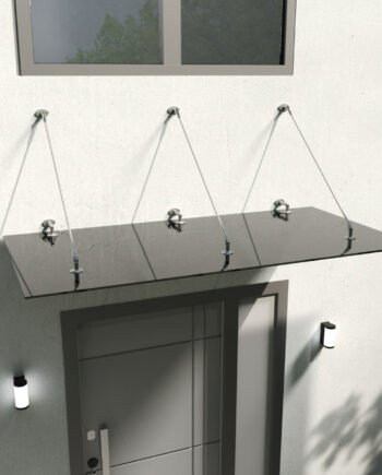 Fabrizio|скляний навіс над входом на трьох вантах — загартоване скло графіт (40) купити з доставкою в Україні - splenko.com